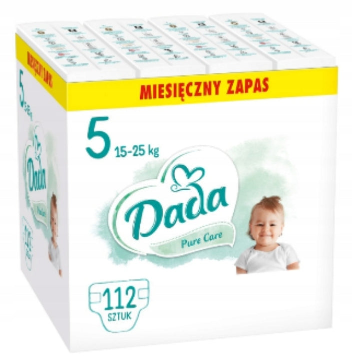 Diapers Dada 5 White Diapers Pure Care Pampersy Stock 15-25kg 112pcs