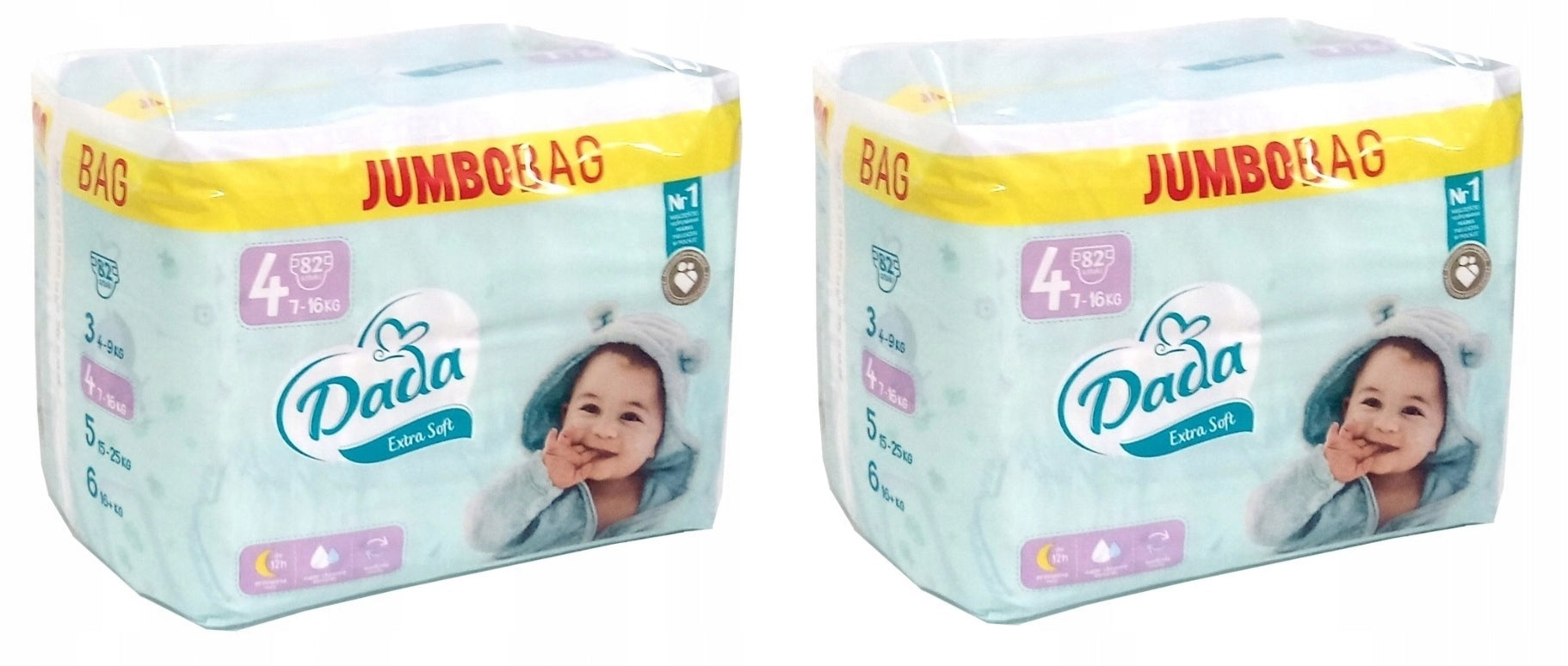 Diapers Dada Extra Soft Size 4 2x82 164 pcs JUMBOBAG