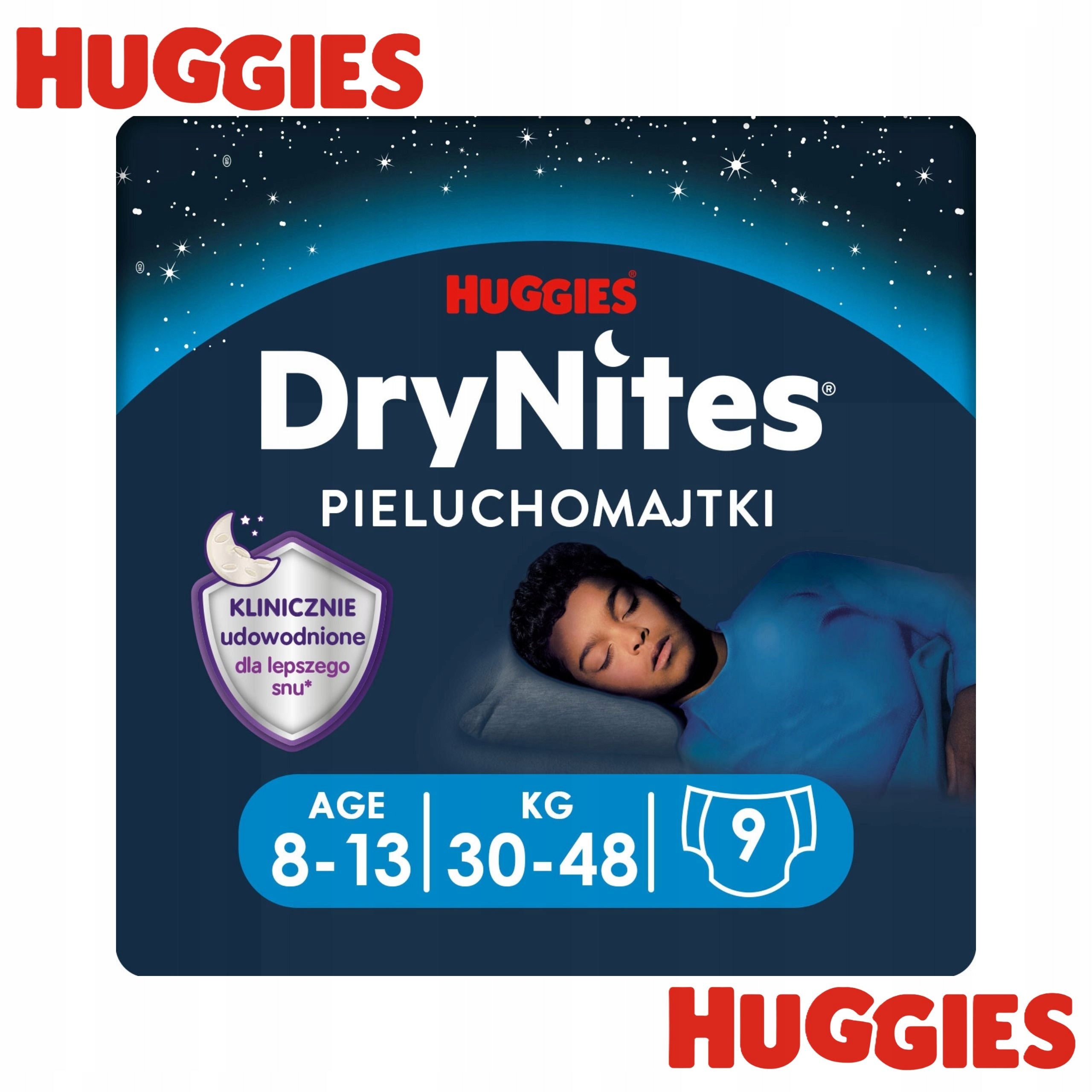 Diapers Huggies DRYNITES Boy size 8-13years (30-48kg) 9pcs