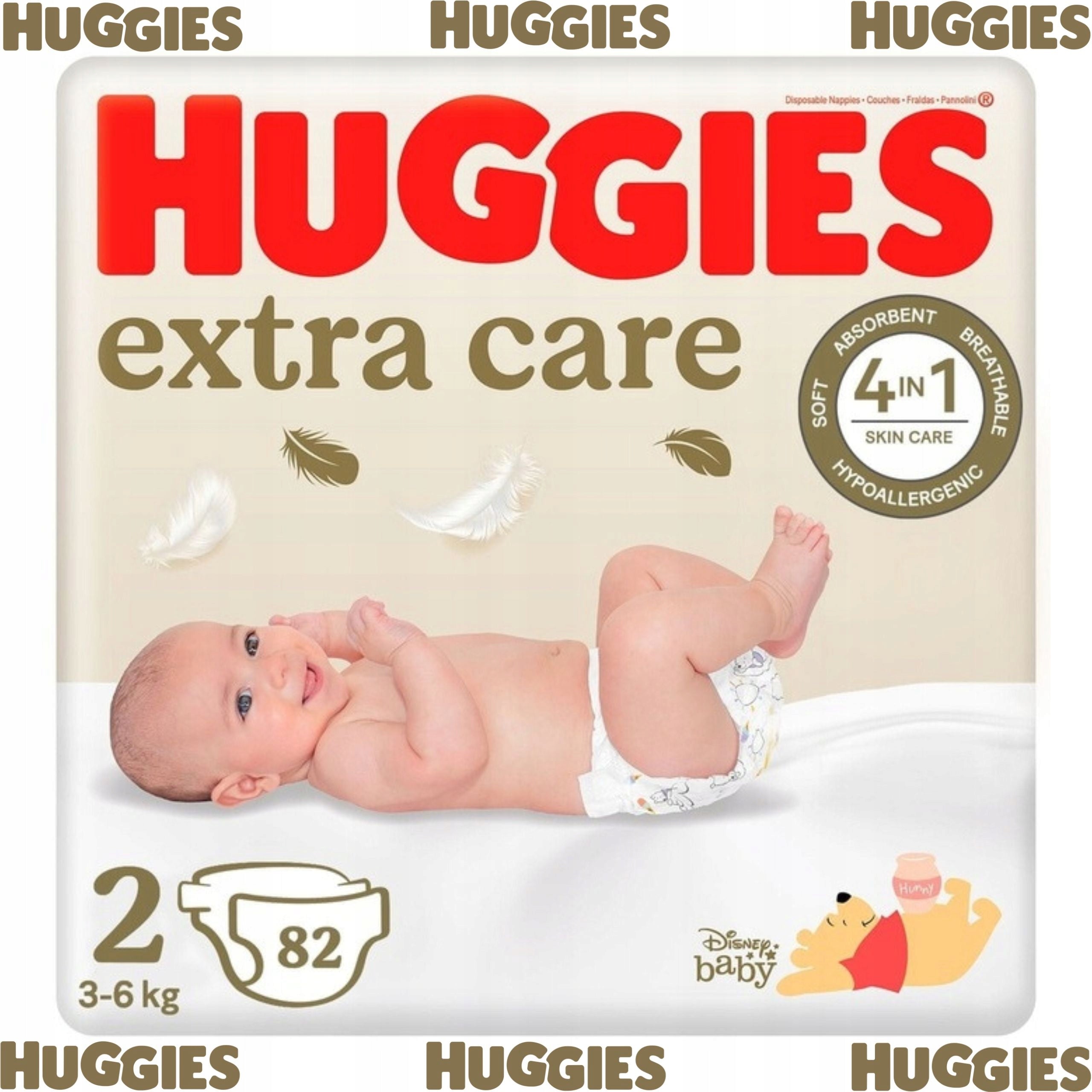 Diapers Huggies Extra Care diapers Size 2 (3-6kg) 82pcs