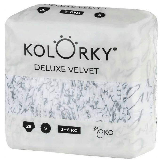 Diapers Kolorky Deluxe Velvet S 3-6kg - Soft and anti-allergic, 25pcs