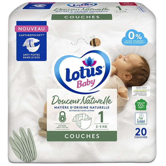 Diapers Lotus Baby Douceur naturelle Size 1 20 pcs.