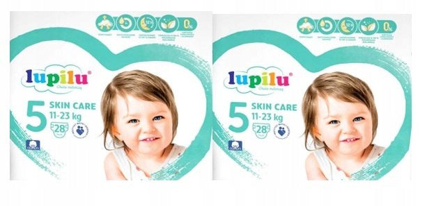 Diapers Lupilu Skin Care 5 / 11-23 kg / 2x 28pcs.
