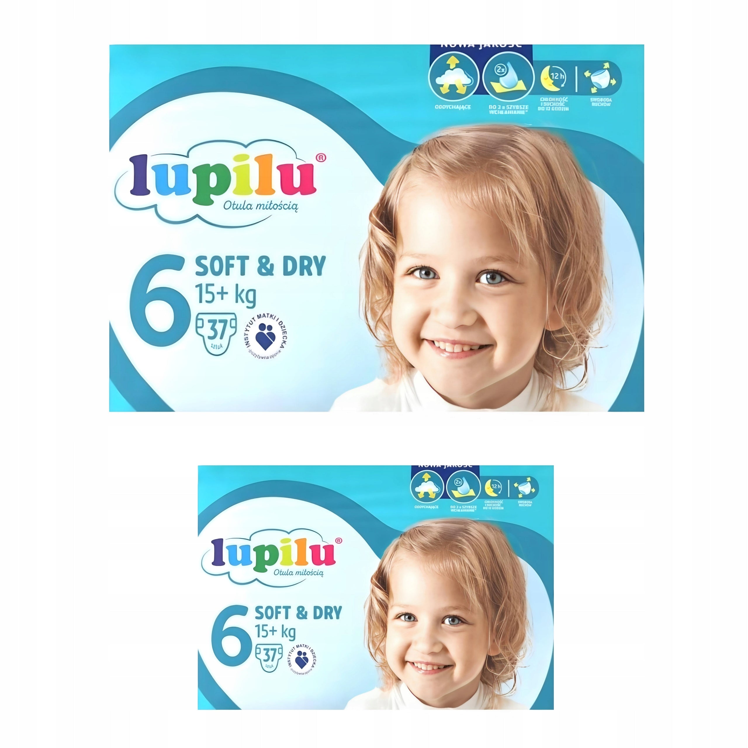 Diapers Lupilu Soft&Dry 6 / 15+ kg / 74 pcs