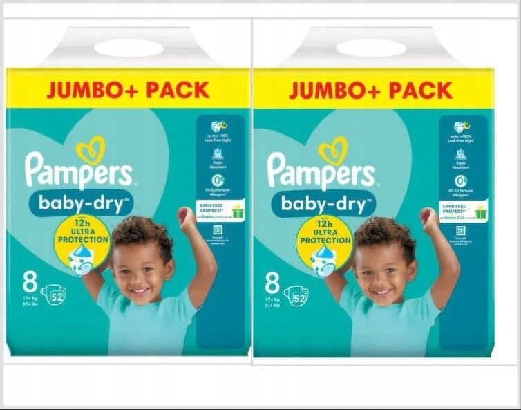 Diapers Pampers Baby-Dry Size 8 52 pcs