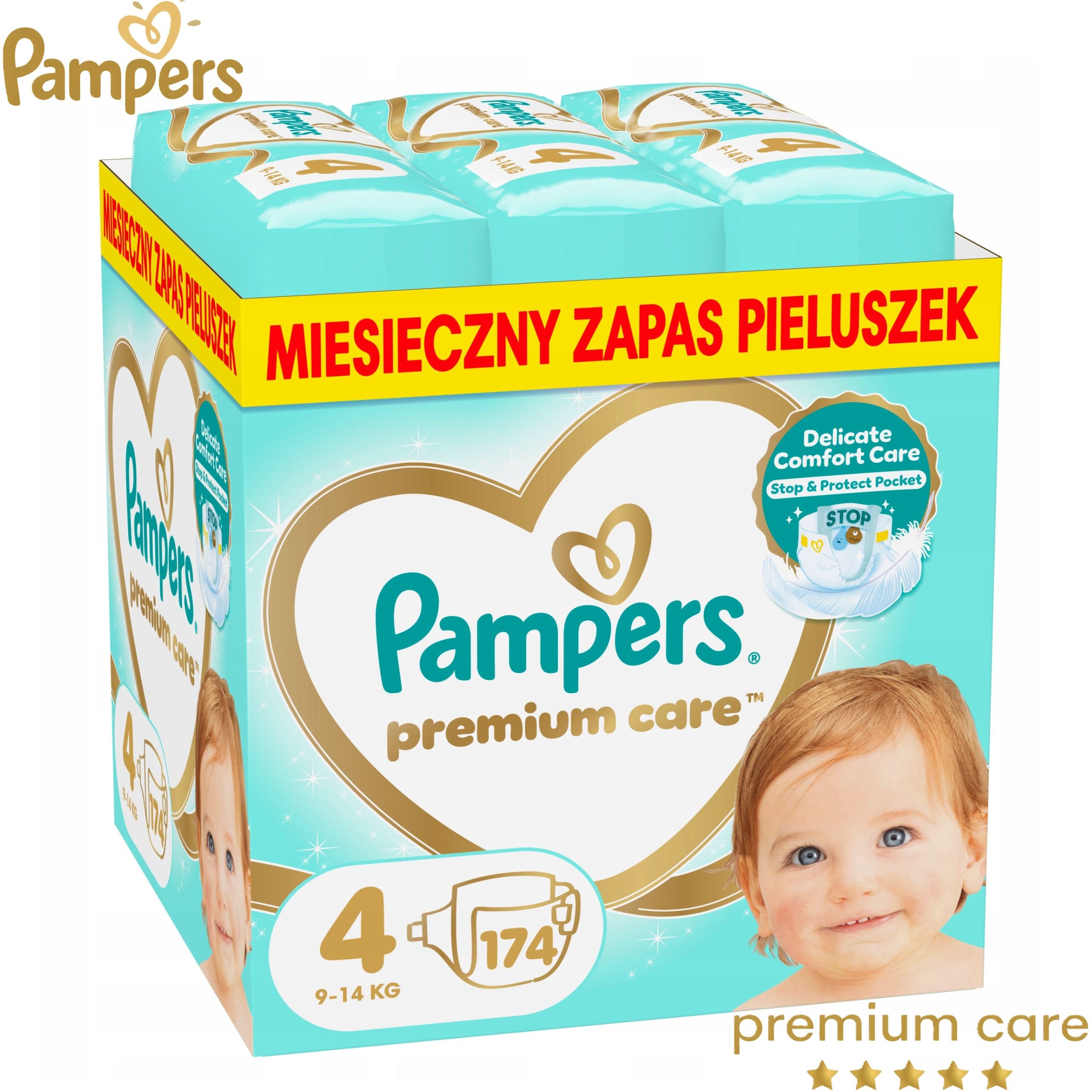 Diapers Pampers Premium Care 4 diapers (9-14kg) 174pcs