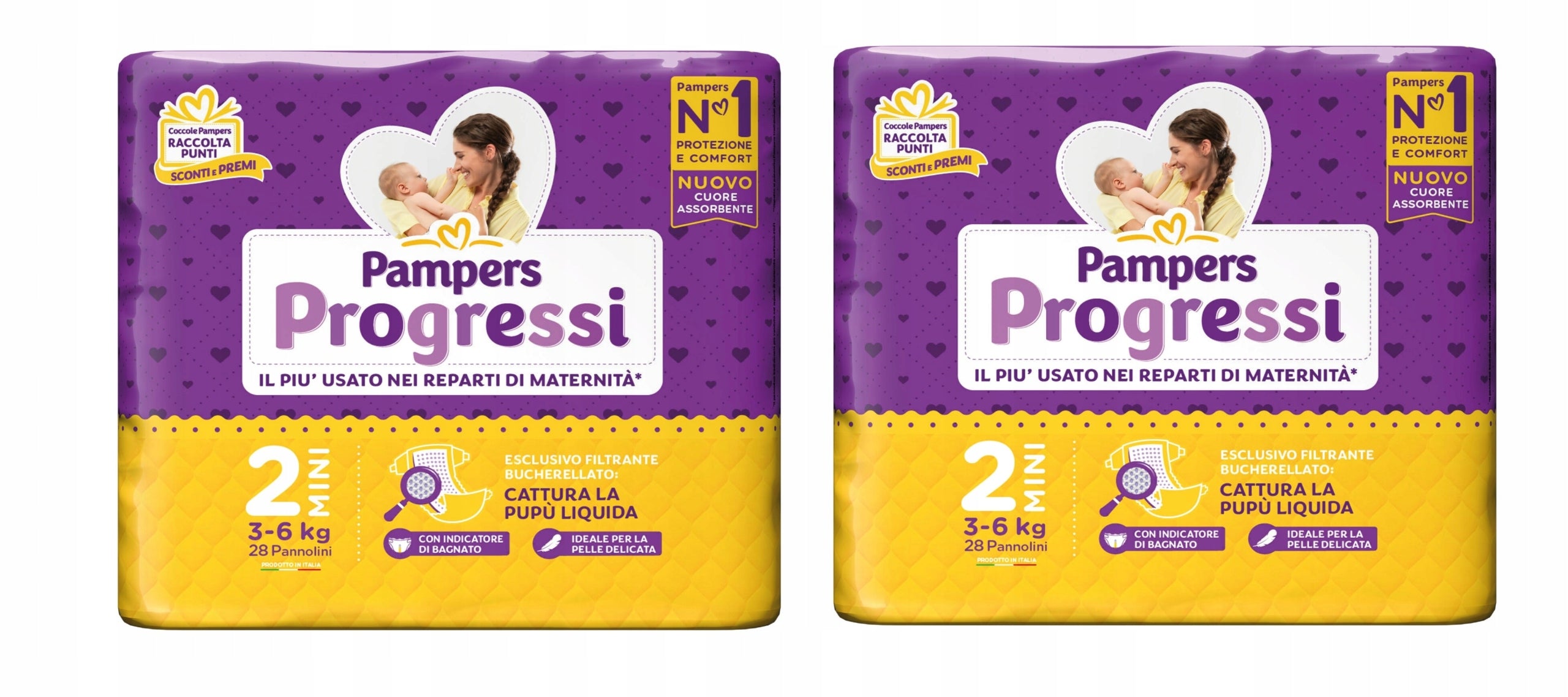 Diapers Pampers Progressi Size 2 – 28 x 2= 56 Pieces for Babies