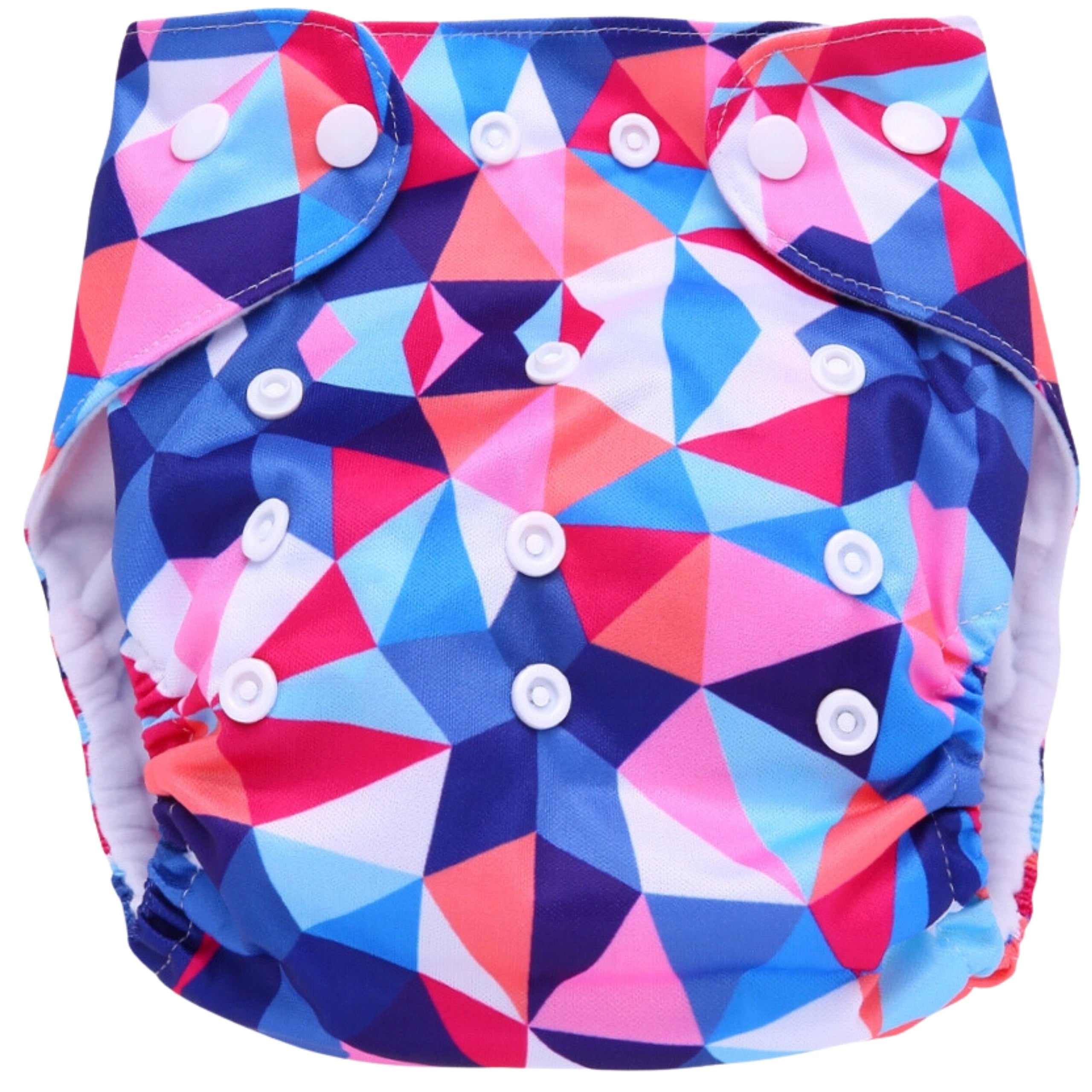 Diapers Reusable PUL POCKET + 2 CARTRIDGES FREEBIE COLORFUL in Triangles Brand Simed