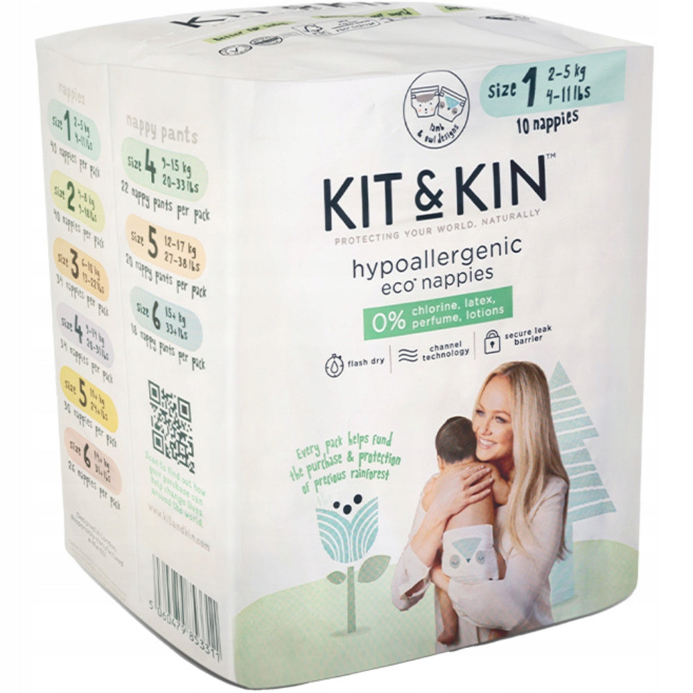 Diapers Size 1 for Travel to Hospital Bags Set of 10pcs 2-5kg Kit&Kin Packaging status original