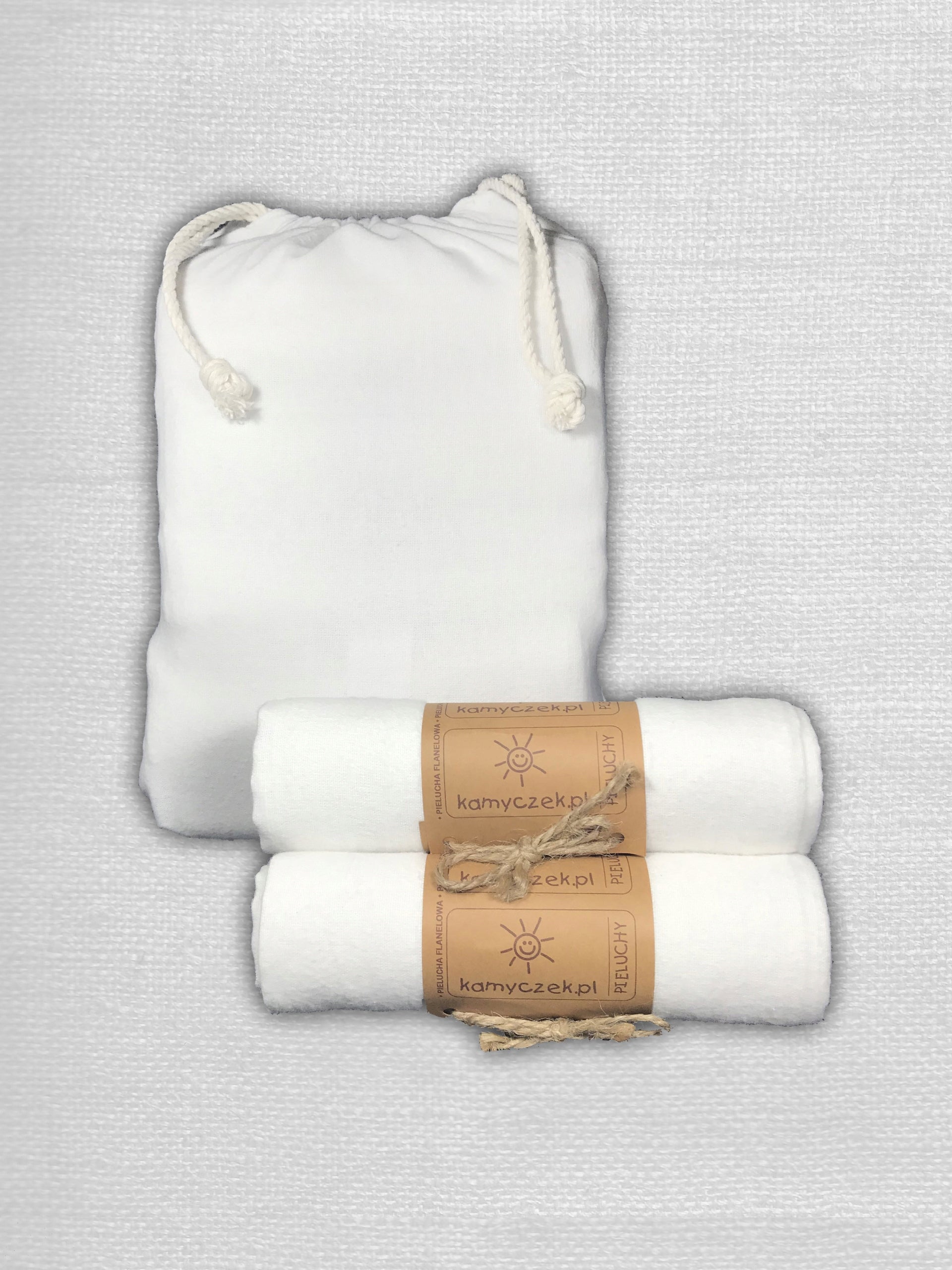 Diapers flannel diapers 10 pieces+ flannel bag Kamyczek 70x75 cm Packaging status original