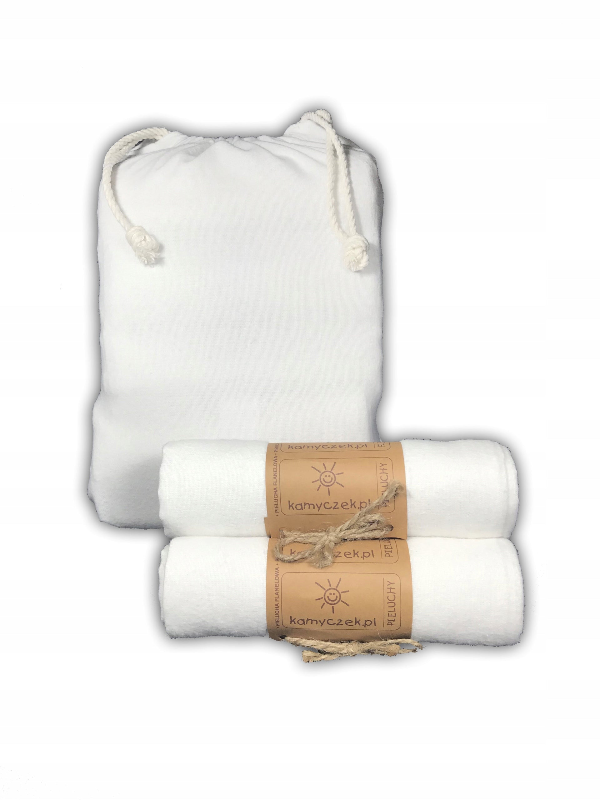 Diapers flannel diapers 10 pieces+ flannel bag Kamyczek 70x75 cm