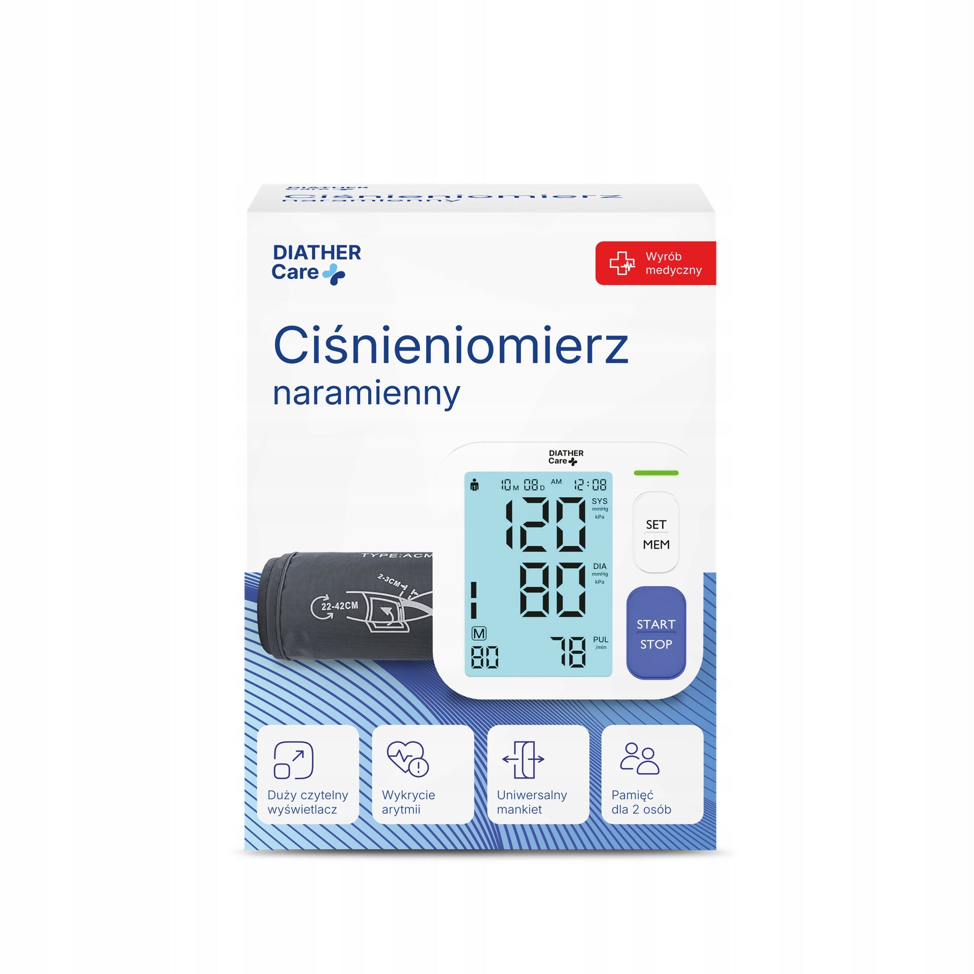 Diather Care shoulder blood pressure monitor 1 pc. Medical device type medical device or in-vitro diagnostic medical device
