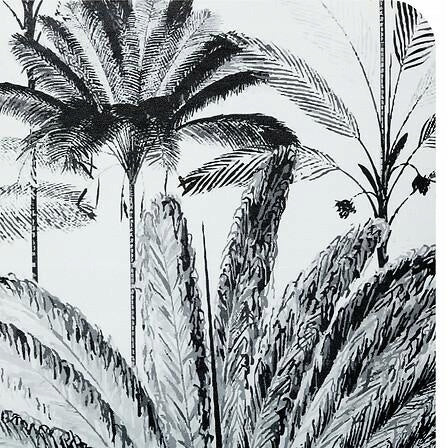 Diatomite mat 50x120 cm white palm trees Length 120 cm