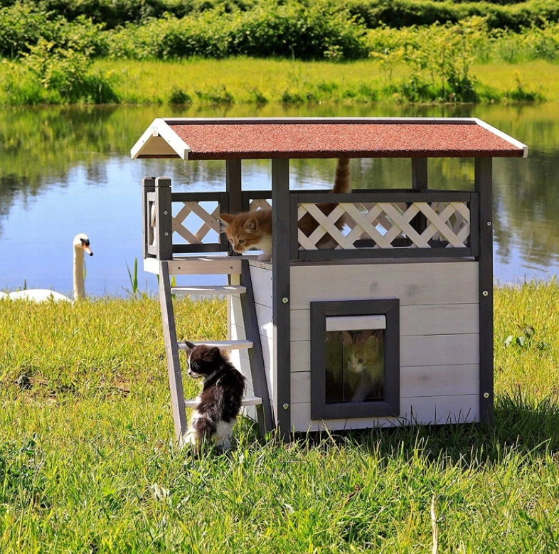 Dibea CH10811 Wooden Cat House, 77 x 50 x Manufacturer code CH10811