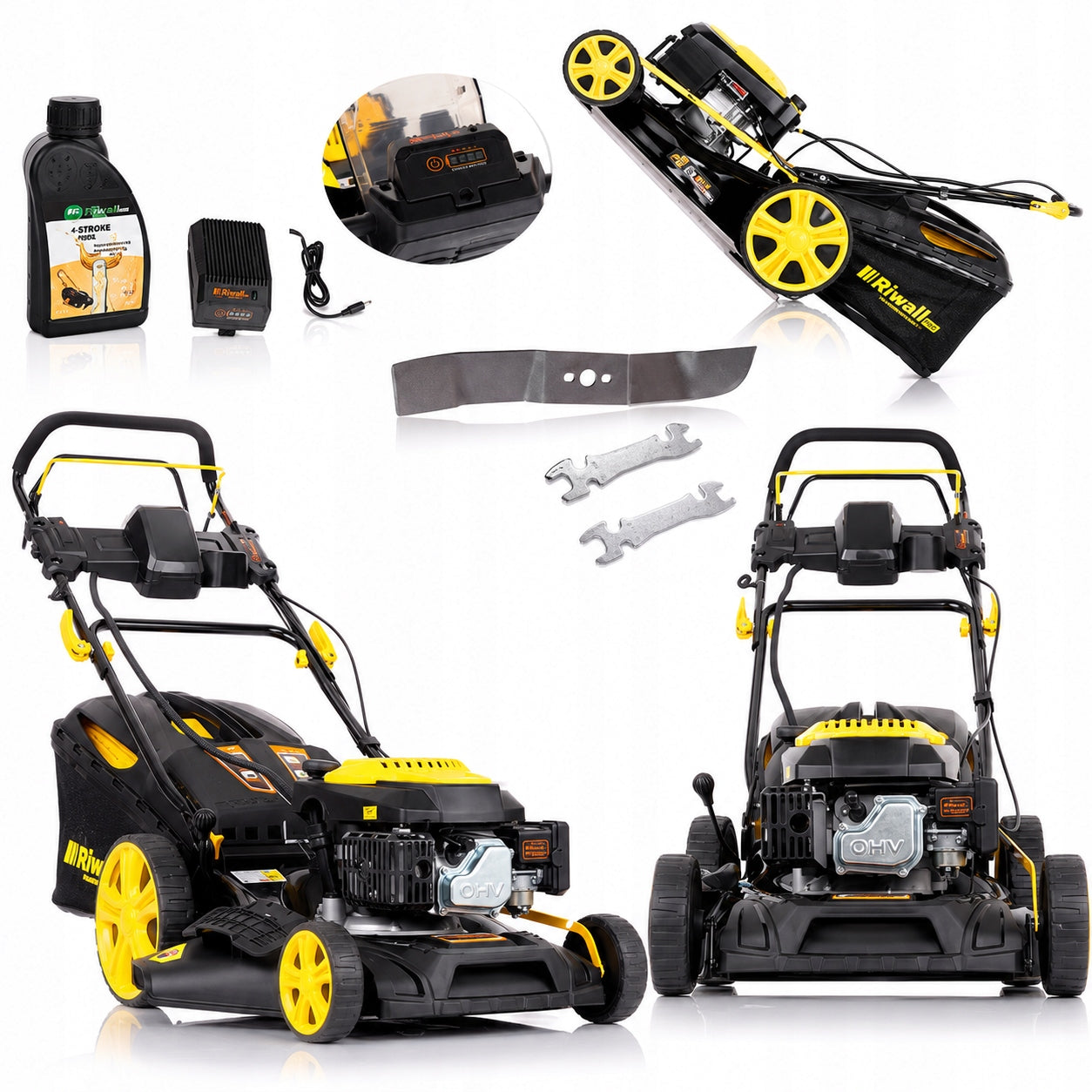 Diesel mower Riwall 5135e with electric drive start strong PRO