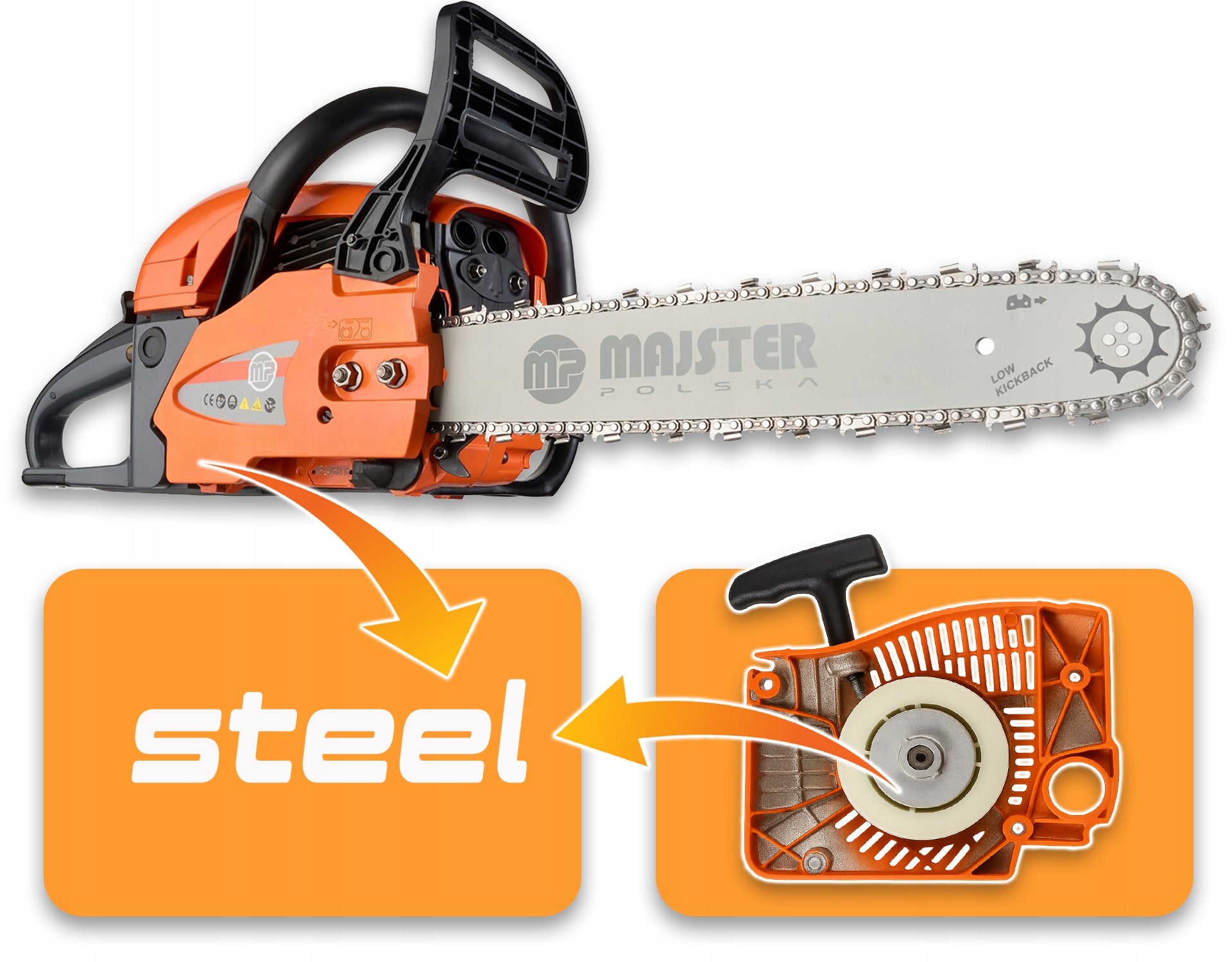 Diesel saw ALU carter chainsaw 5,7km 58cm3 2x chain/wire/Ole Brand Majster Polska