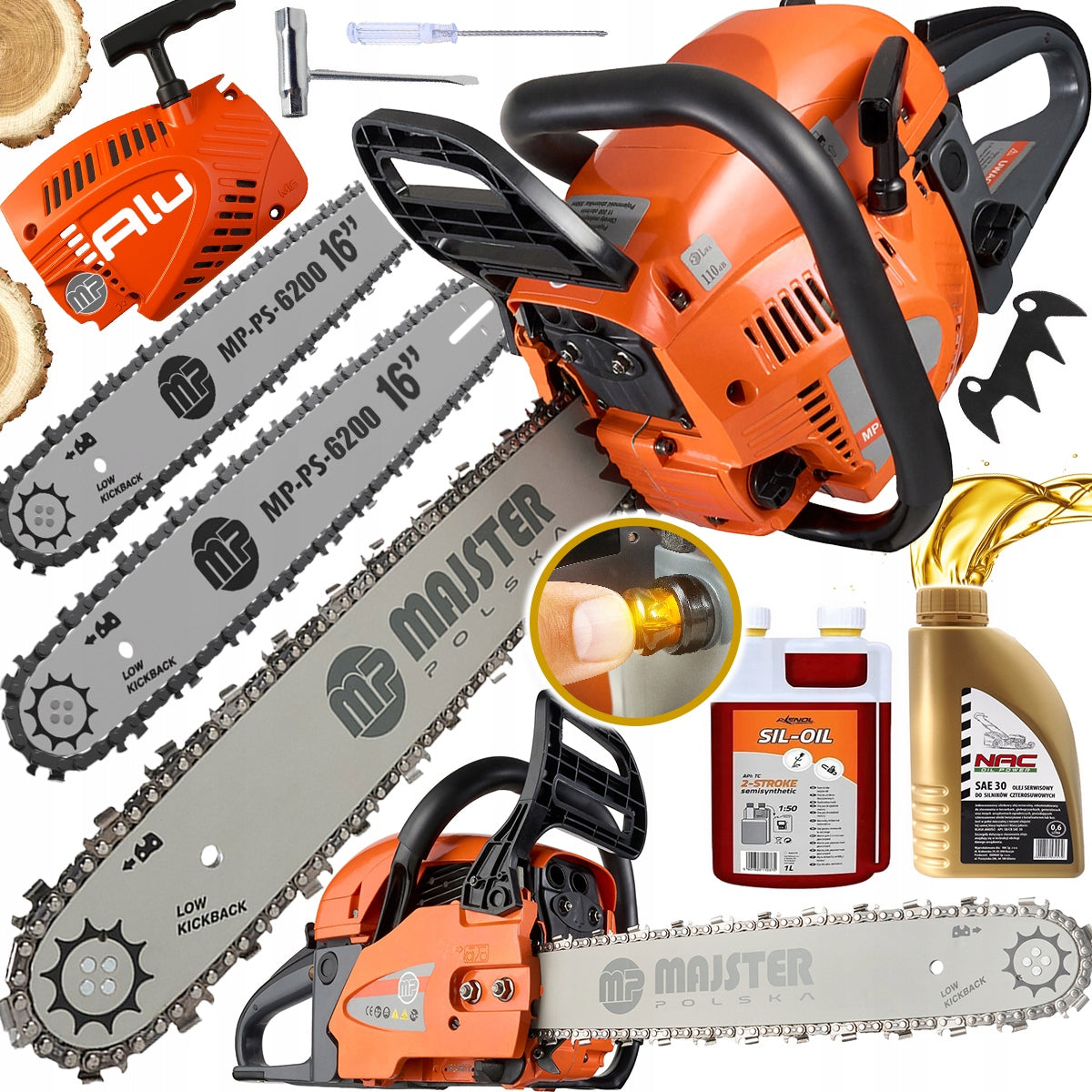 Diesel saw ALU carter chainsaw 5,7km 58cm3 2x chain/wire/Ole