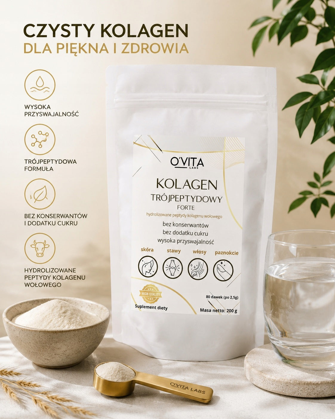 Dietary Supplement Tripeptide Collagen Forte 200 g O'VITA Labs