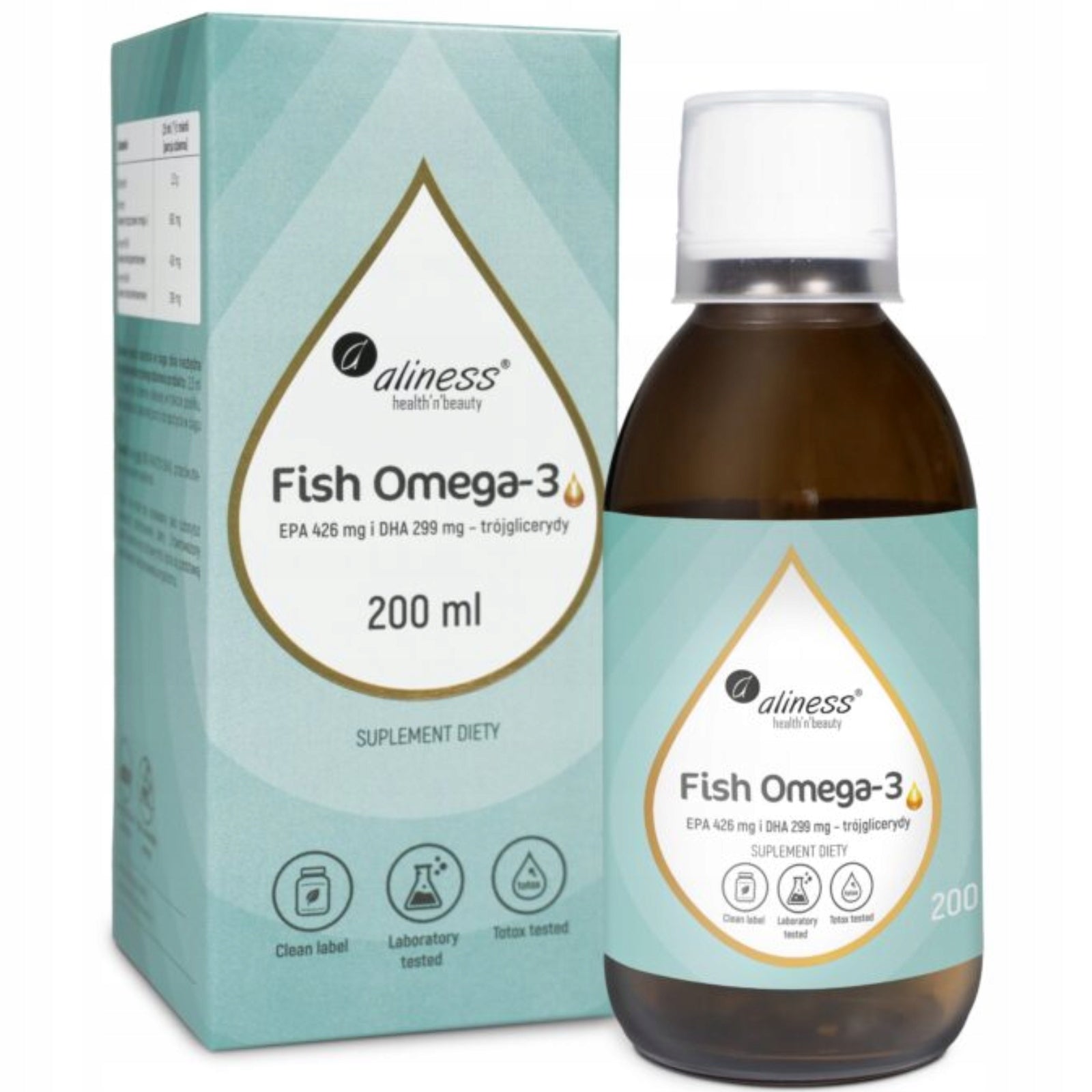 Dietary supplement Aliness Fish Omega-3, triglycerides, 200 ml