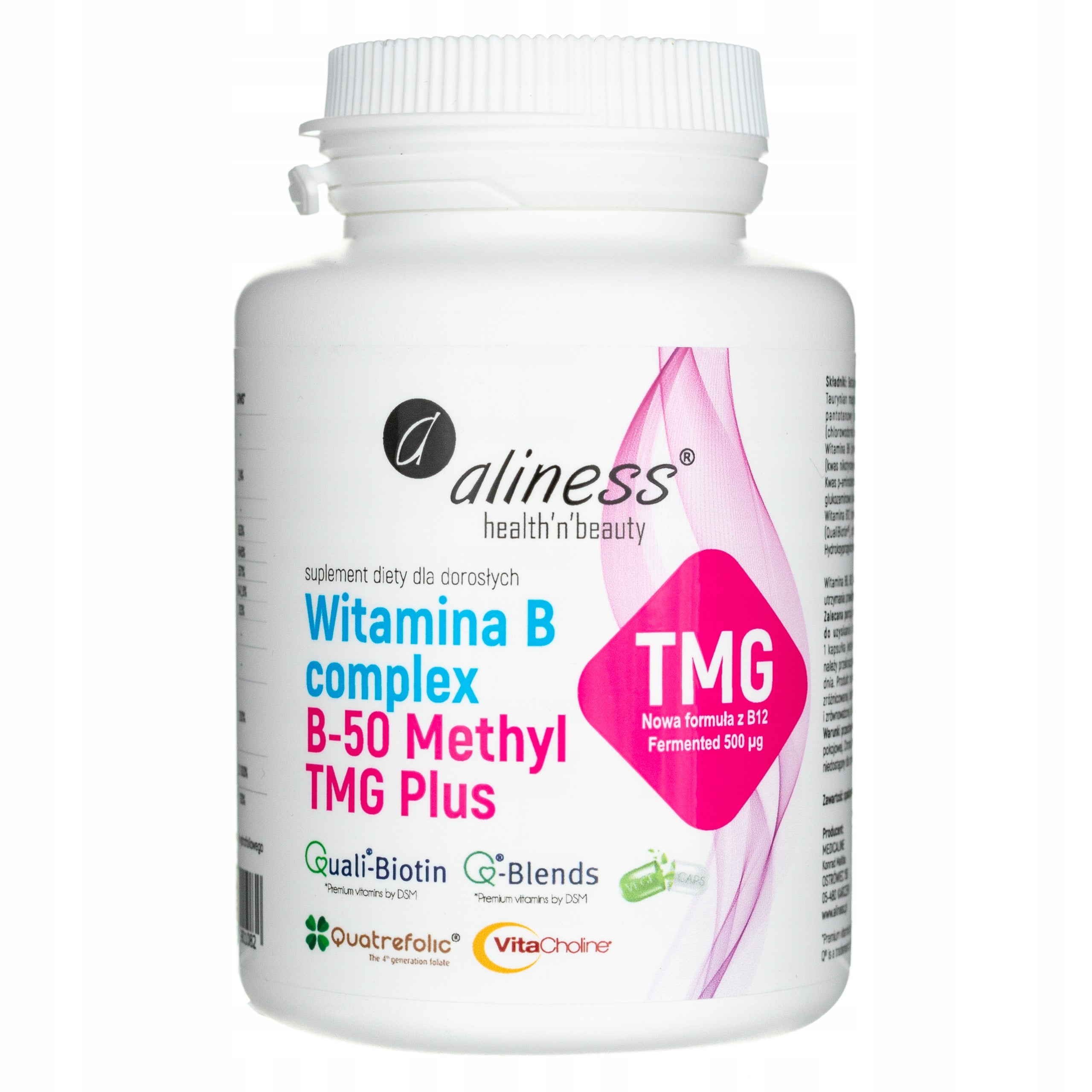 Dietary supplement Aliness Vitamin B Complex B-50 Methyl TMG 100 capsules