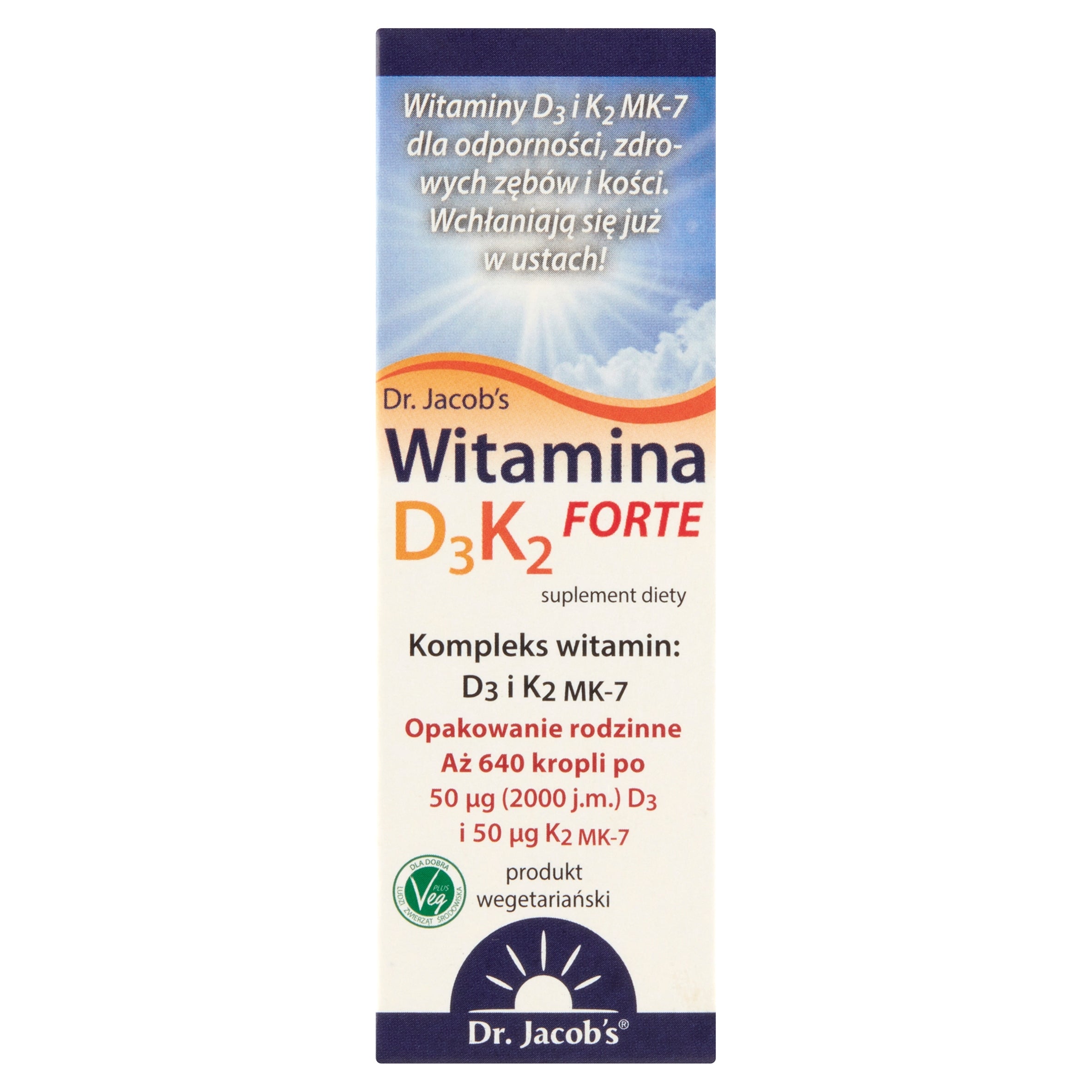 Dietary supplement Dr. Jacob's Vitamin D3 + K2 FORTE 20 ml drops Manufacturer code 4041246501124