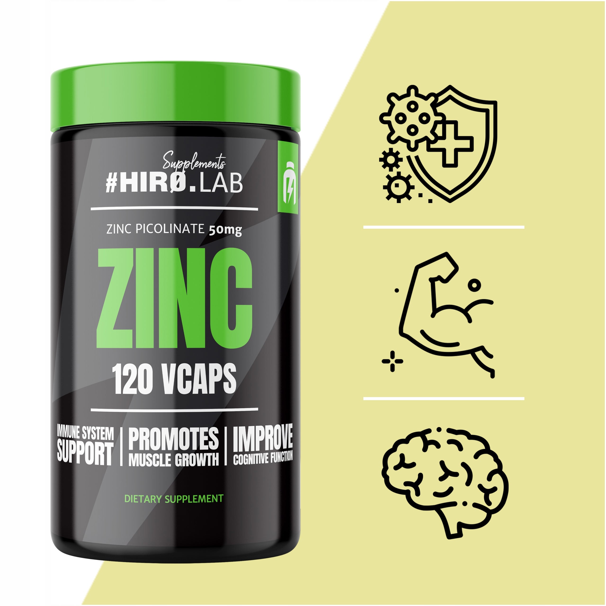 Dietary supplement HIRO.LAB zinc picolinate 120 vegan capsules Manufacturer code 1000031509