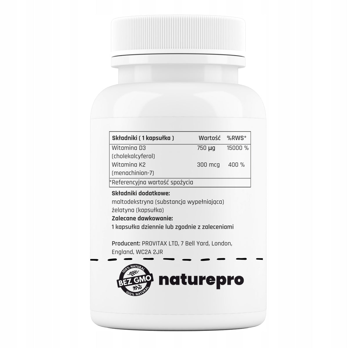 Dietary supplement NaturePRO Vitamin D3 + K2 30000 IU 300 mcg 360 capsules Brand naturePRO