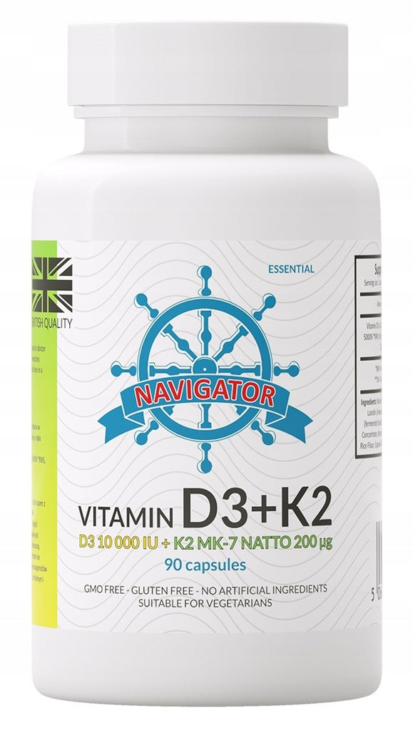 Dietary supplement Navigator vitamin D3 10000 IU vitamin K2 MK-7 90 capsules