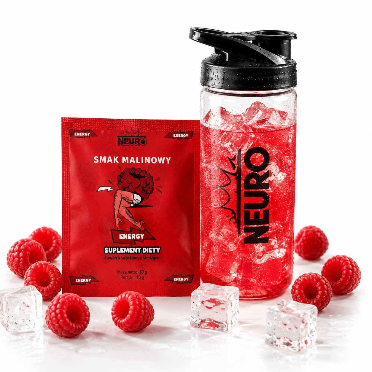 Dietary supplement Neuro electrolytes Energy raspberry flavor 10 g