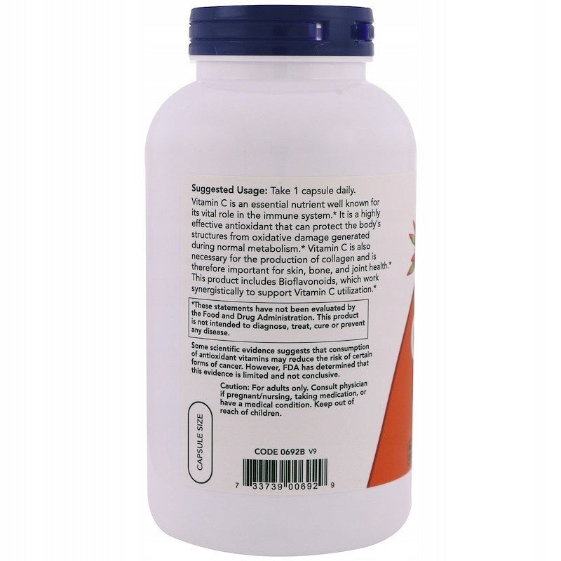 Dietary supplement Now Foods Vitamin C capsules Manufacturer code 733739006929