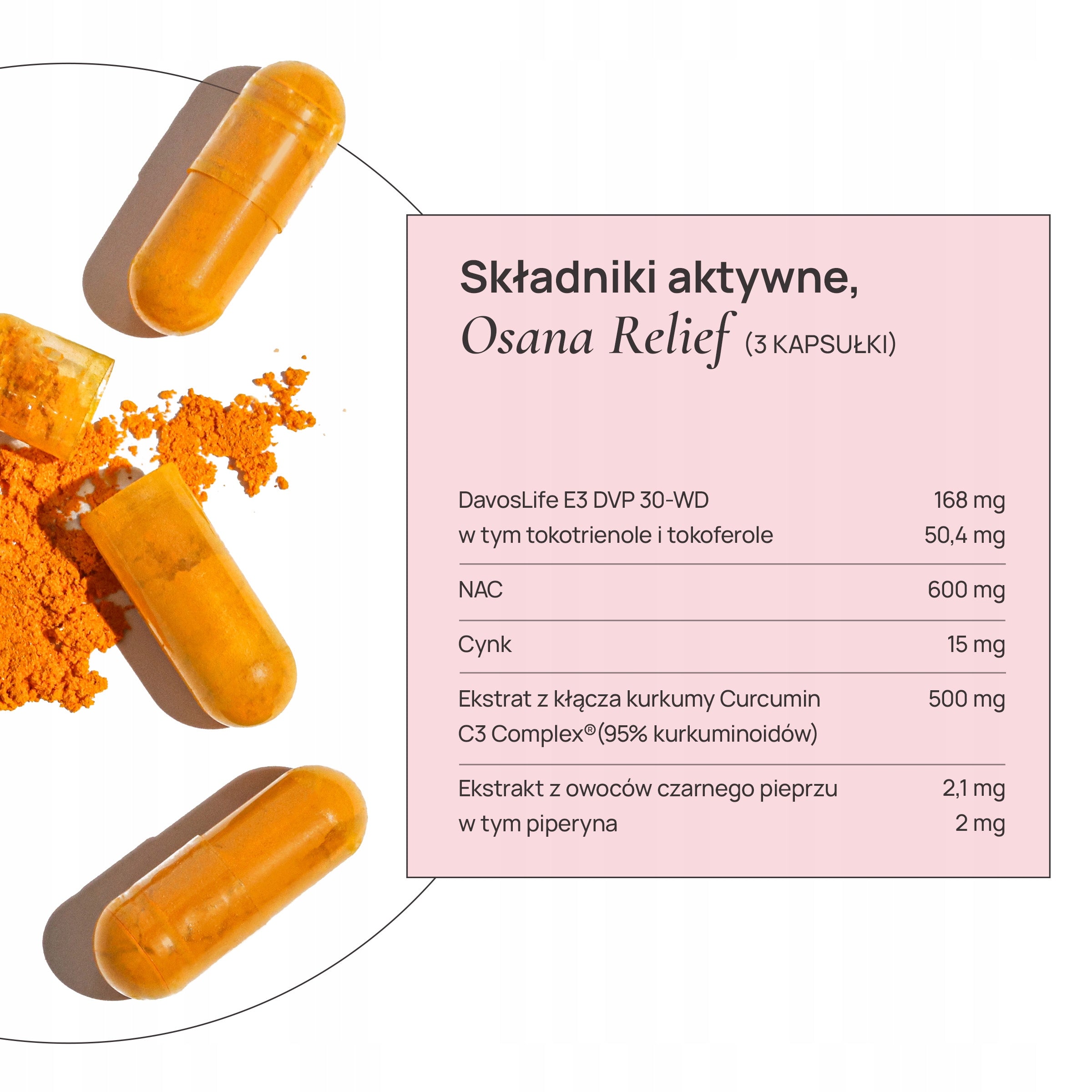 Dietary supplement OSANA Relief Anti-inflammatory & antioxidant 90 capsules Brand OSANA