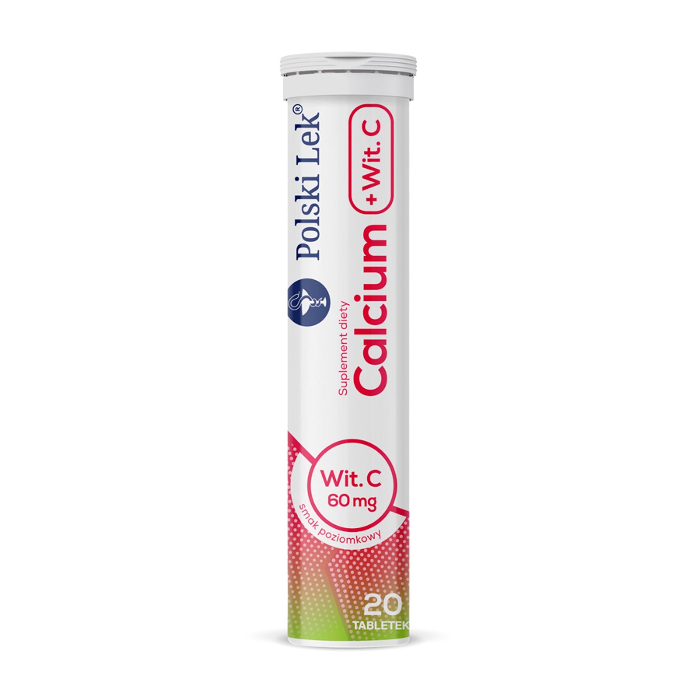 Dietary supplement Polski Lek Calcium + Vitamin C effervescent tablets 20 pcs. Manufacturer code 5901785300253