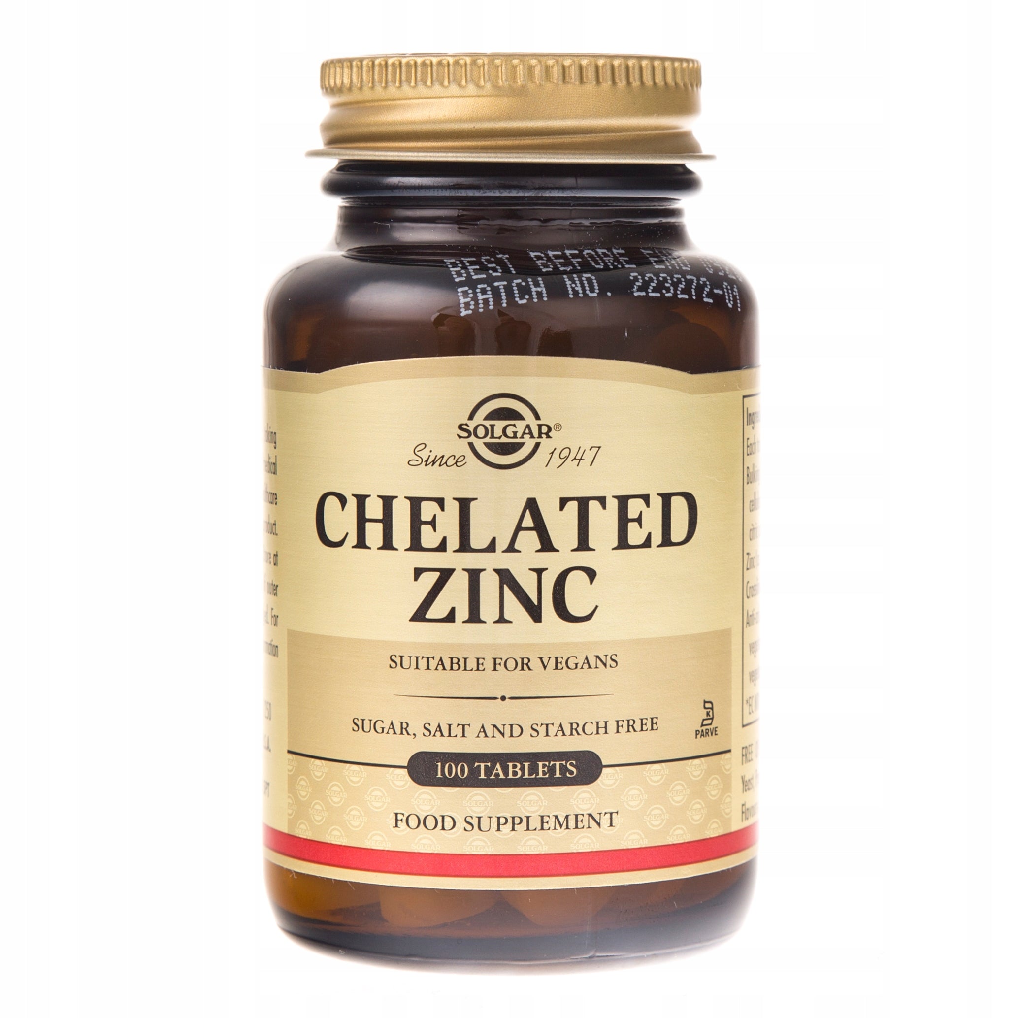 Dietary supplement Solgar Chelated Zinc 100 tablets