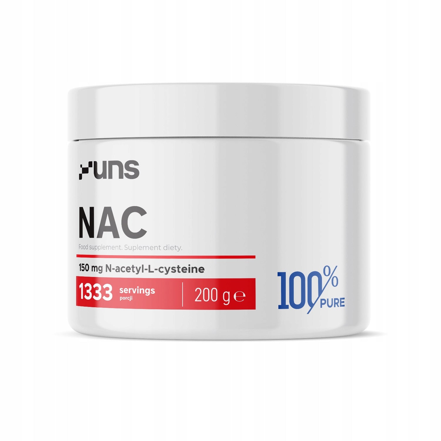 Dietary supplement UNS NAC 200 g, N-acetyl L-cysteine, healthy liver, detox