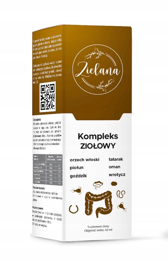 Dietary supplement Zielana herbal complex drops 50 ml wormwood nut Expiration date at least six months from the date of purchase