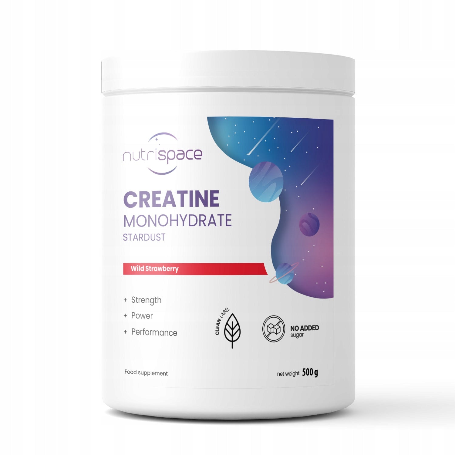 Dietary supplement nutrispace creatine Stardust 500g strawberry flavor Packaging status original