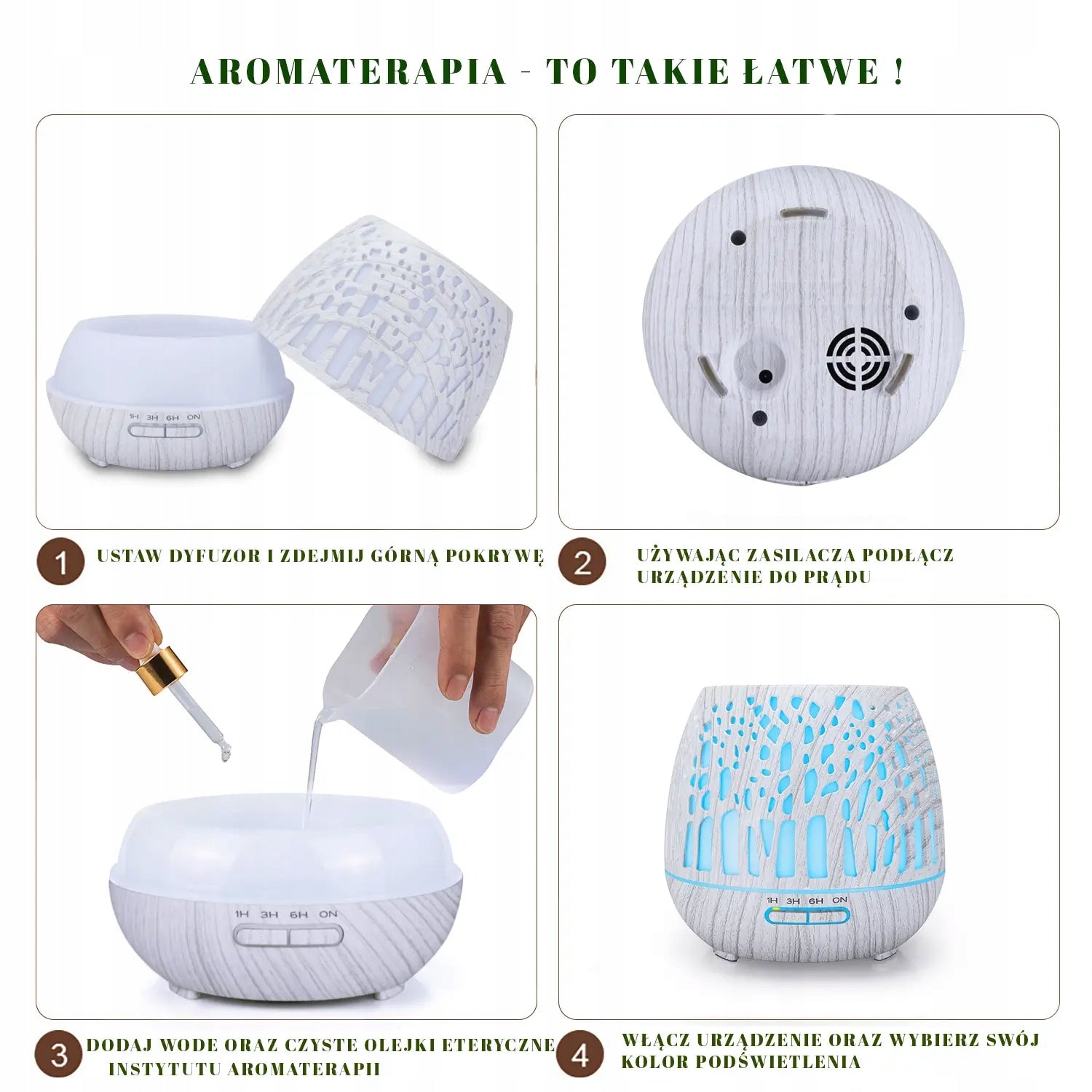 Diffuser AromaWood ultrasonic humidifier aromatherapy 400 ml Brand Instytut Aromaterapii