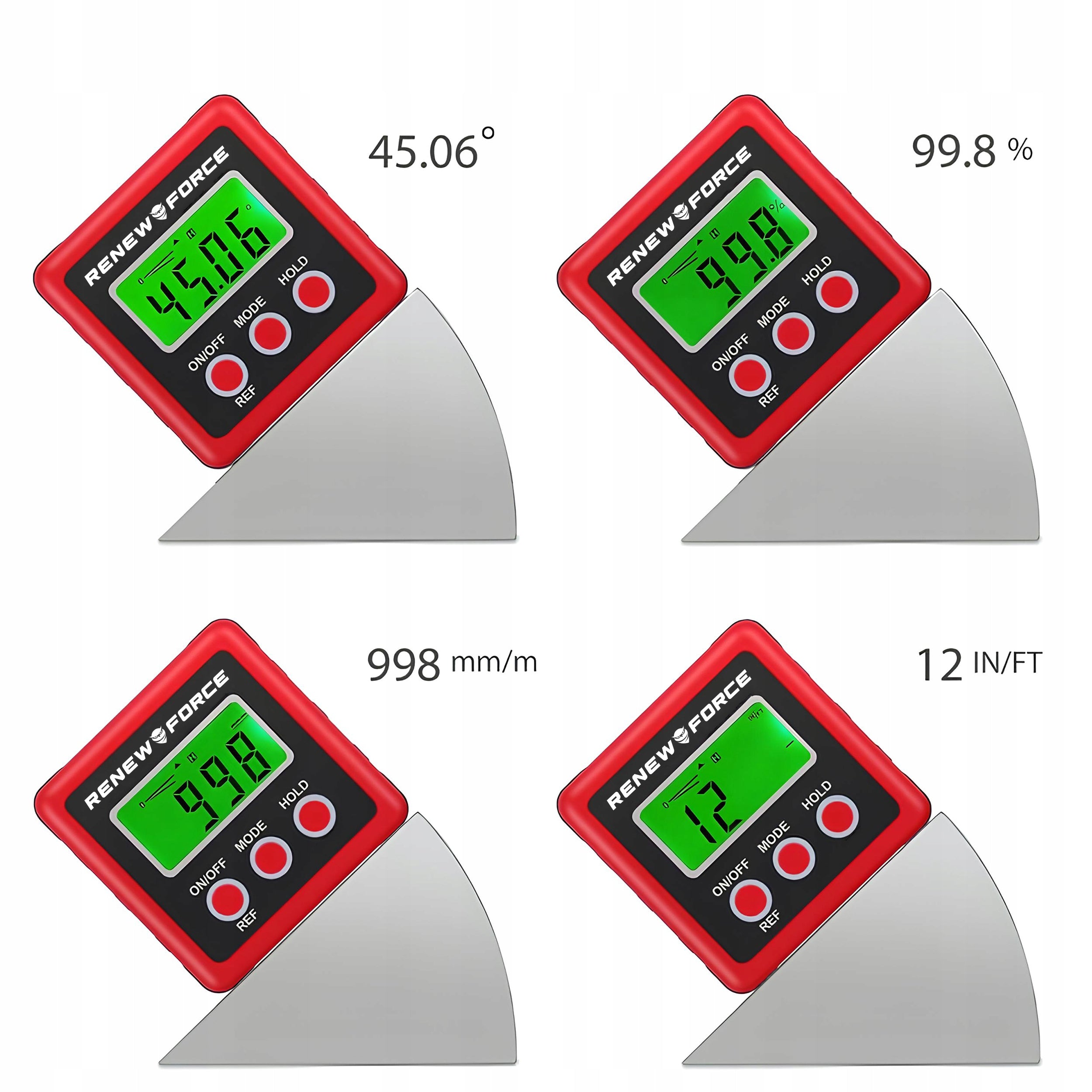 Digital Angle Meter Magnet, Protractor, Electronic Level Red Packaging status original