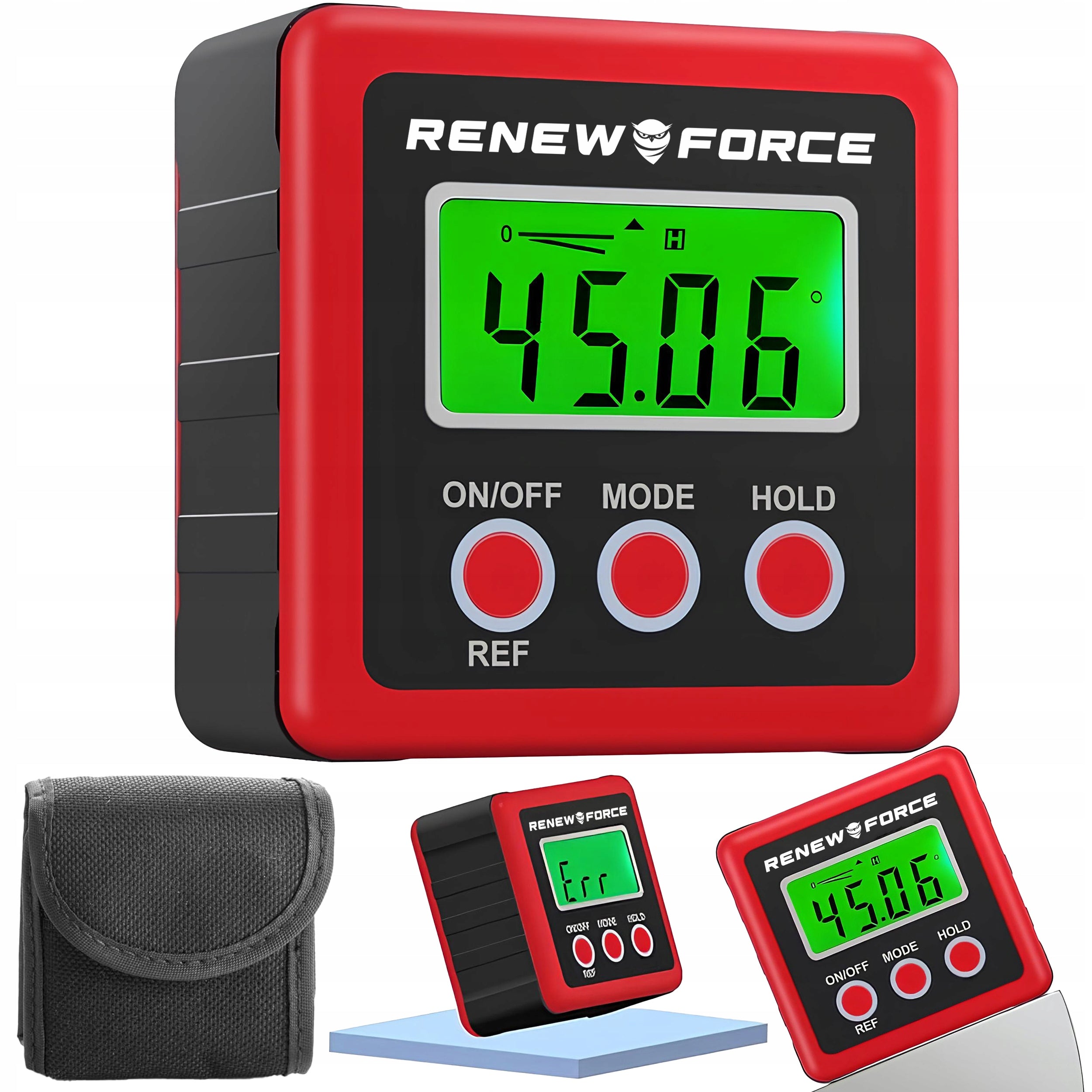Digital Angle Meter Magnet, Protractor, Electronic Level Red