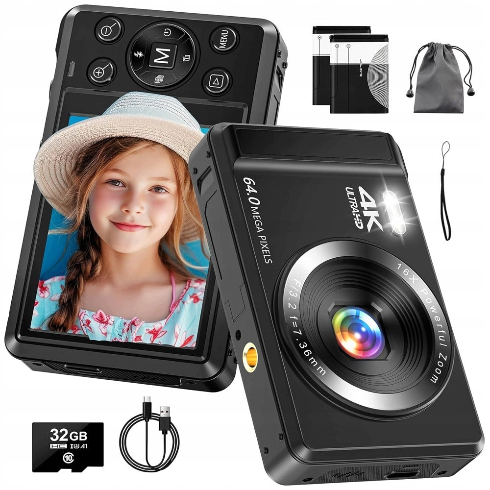 Digital Camera Images 64MP 4K Videos 16x ZOOM AntiShake 32GB