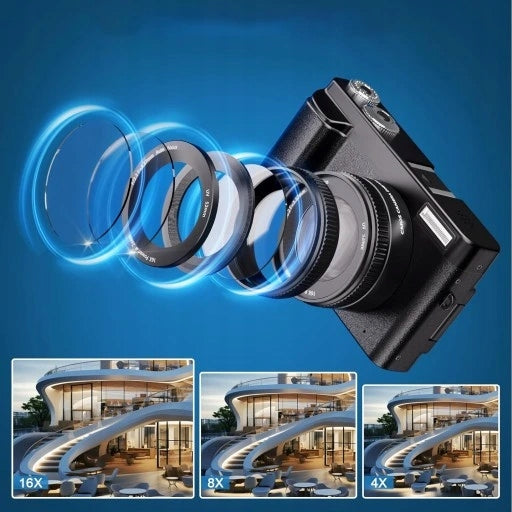Digital Camera VLOG 4K 48MP 16x ZOOM AntiShake + 2 Batteries Packaging status original