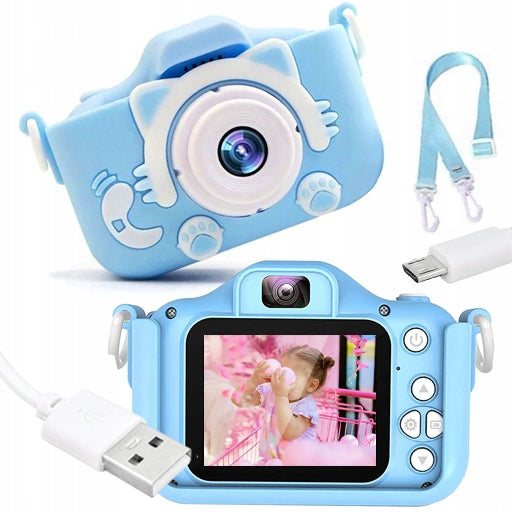 Digital Camera for Children Kitten Blue