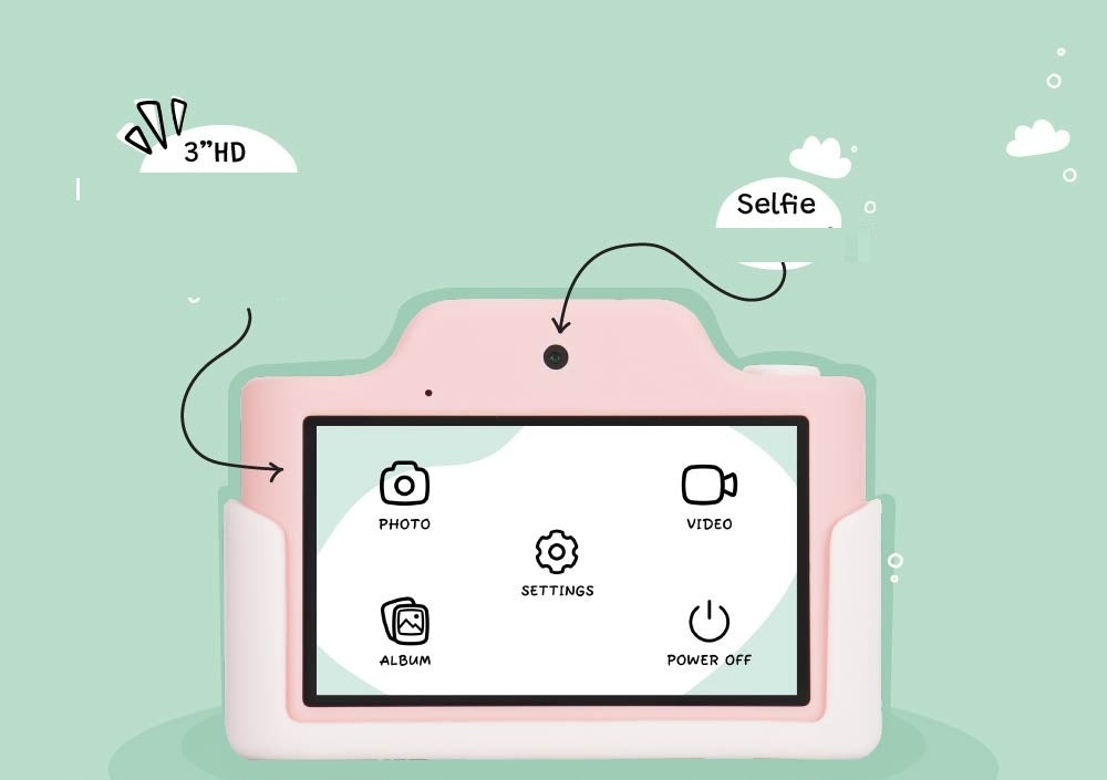 Digital Camera for Kids 32MP Video 1080p 2x Selfie Lens + 32GB Card Manufacturer code HDAP008