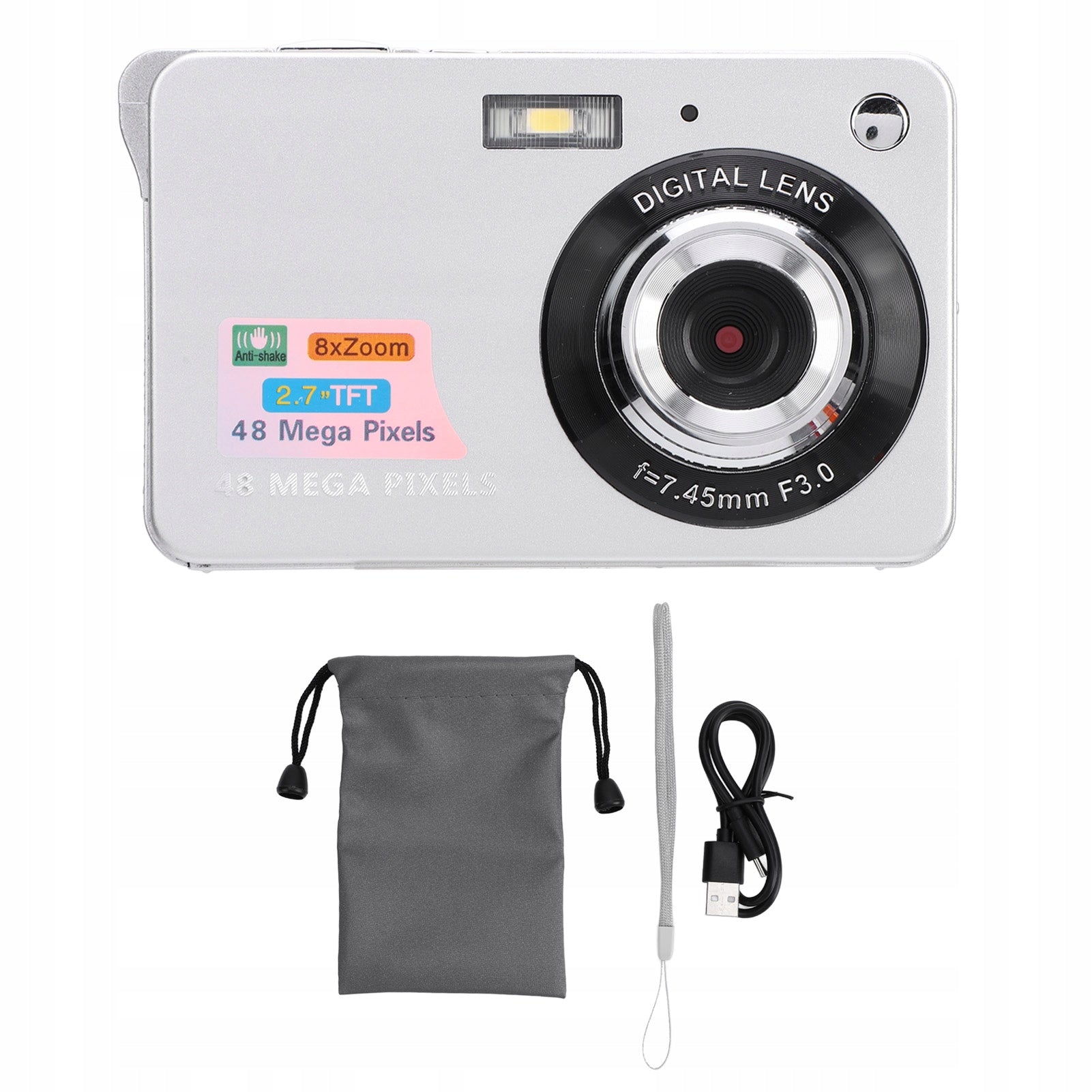 Digital Camera with 2,7 Inch TFT LCD Evaporating Lamp Anti UF Screen