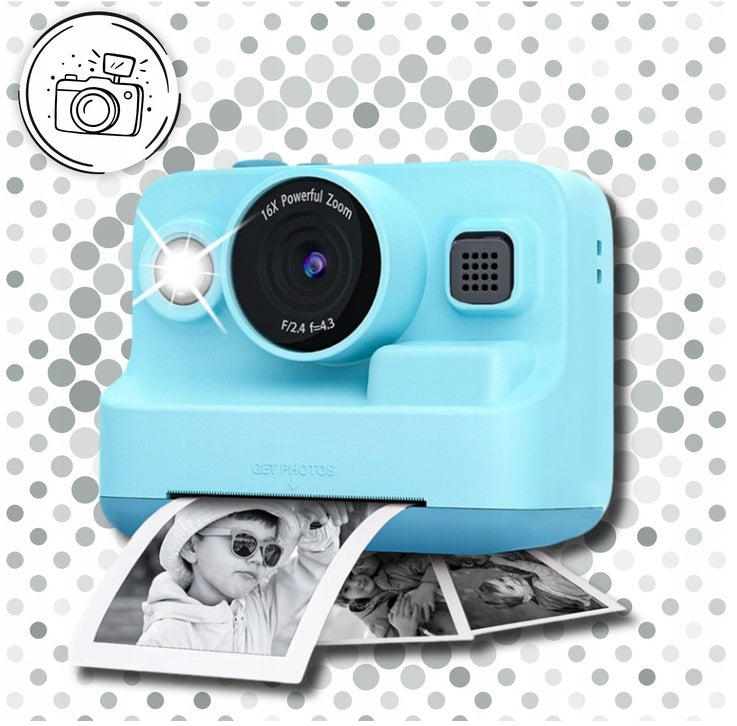 Digital Camera with Printer for Kids Blue + Marker Rolls Manufacturer code APARAT FOTOGRAFICZNY Z DRUKARKĄ DRUKUŚ 6.0