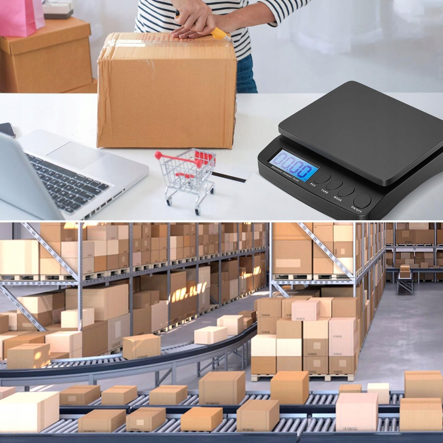 Digital Parcel Scale 30 kg LCD Tara Hold Counting Letter Packs 1 g Packaging status original