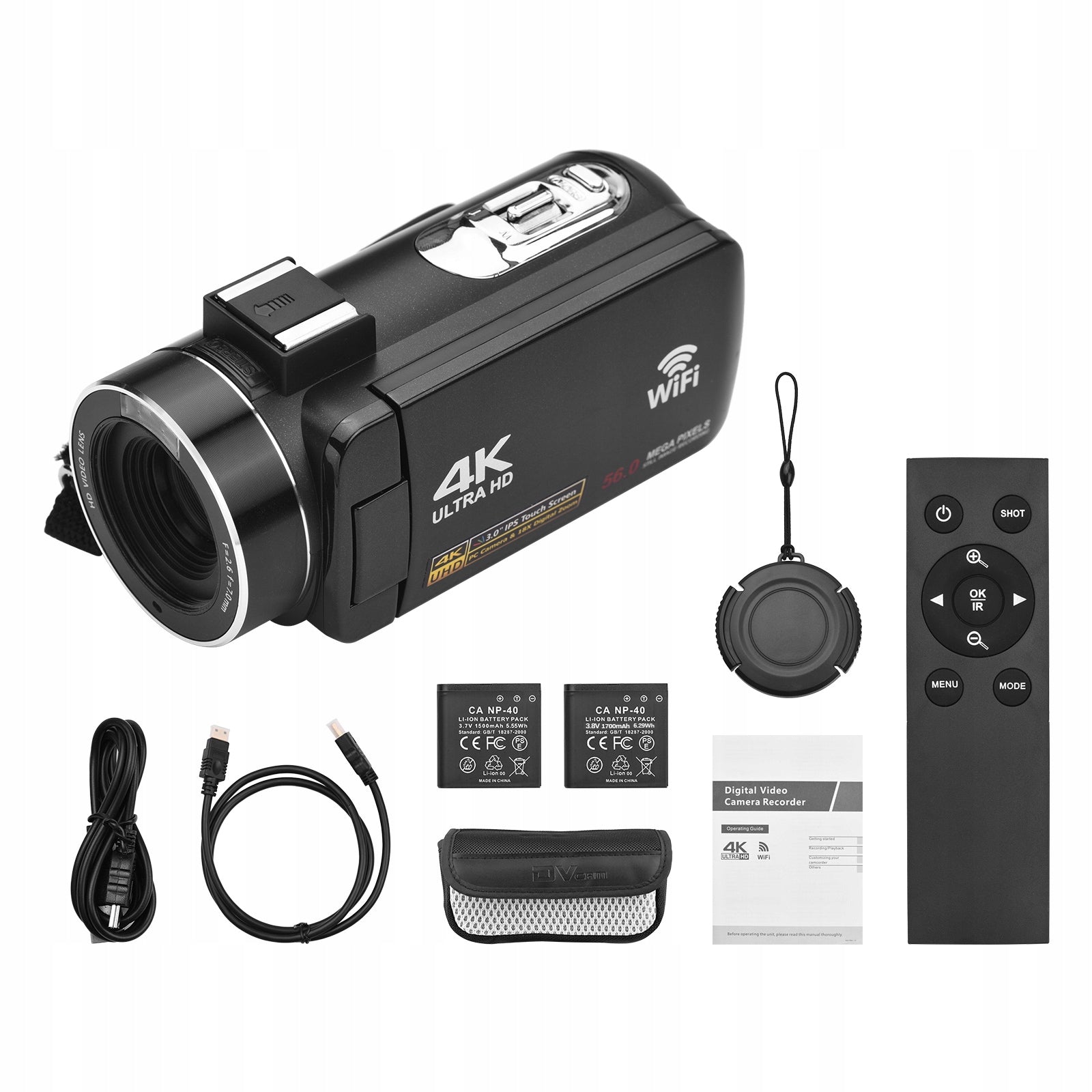 Digital Video Camera 4K Wi-Fi Camera DV Recorder 56 MP 18x Zoom Cyf Brand no brand