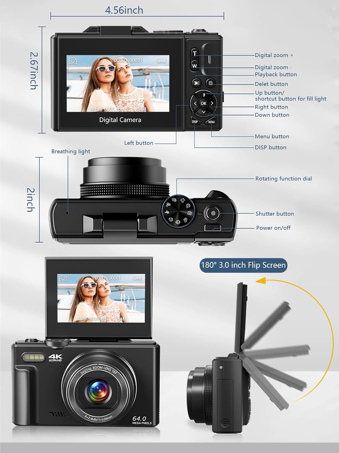 Digital camera 1X WD08 black Manufacturer code B0D3H36K64