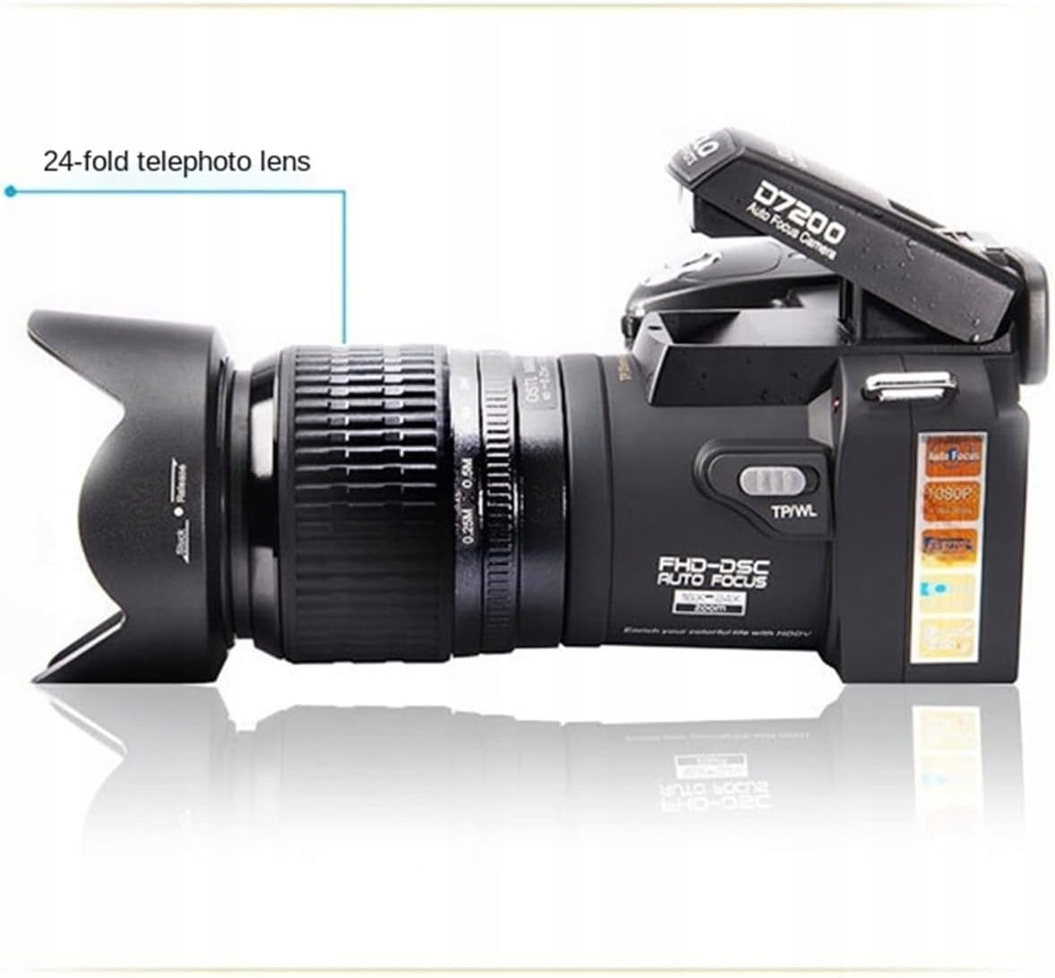 Digital camera 3 lenses Polo D7200 black SLR flash Packaging status original