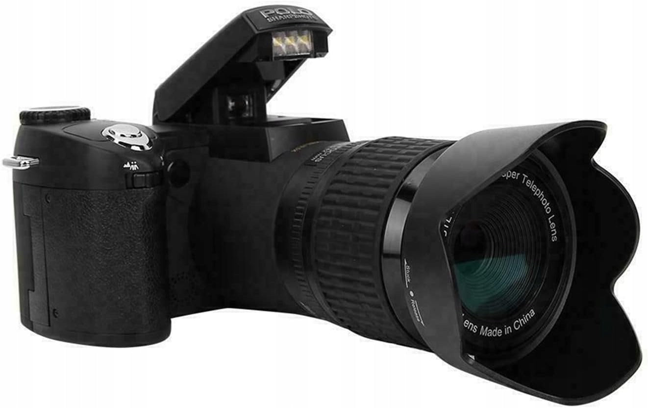 Digital camera 3 lenses Polo D7200 black SLR flash